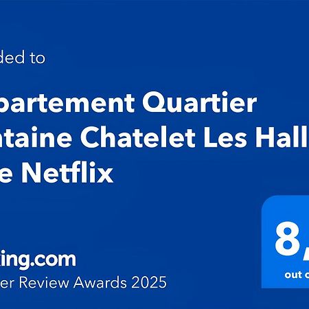 Appartement Quartier Fontaine Chatelet Les Halles Free Netflix Paříž Exteriér fotografie